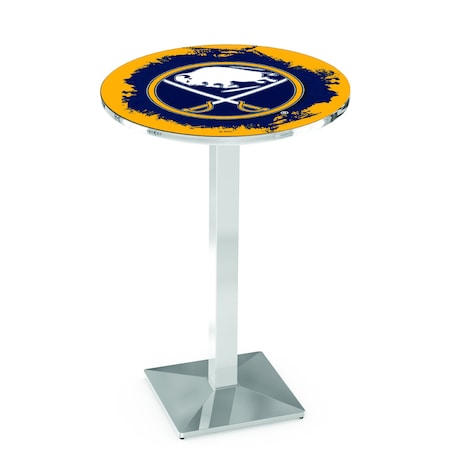 Holland Bar Stool Co 36" Chrome Buffalo Sabres Pub Table L217C3628BufSab